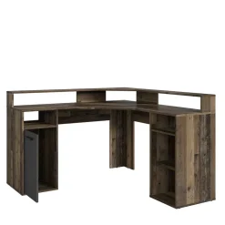 Wohnen PC Eckschreibtisch in Altholz Optik - Asalion