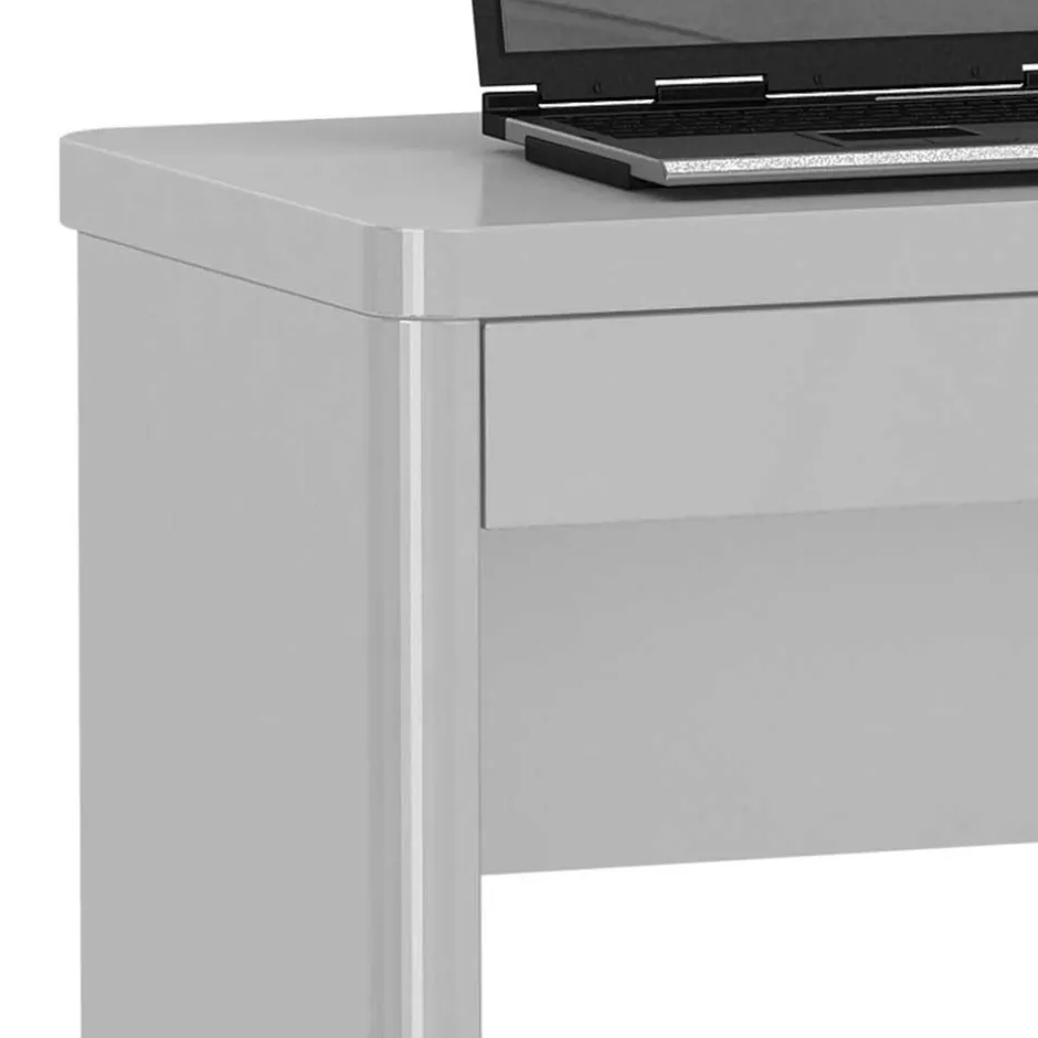 Kinder Wohnen PC-Tisch Trevoz in Hochglanz Weiß