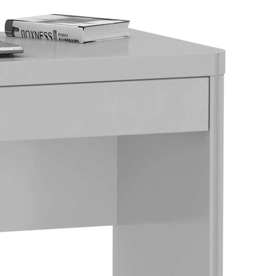 Kinder Wohnen PC-Tisch Trevoz in Hochglanz Weiß