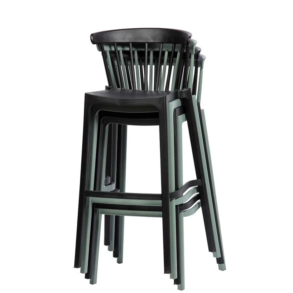 Pflegeleichter Barstuhl in Graugrün - Ecdo (2er Set)^Wohnen Sale