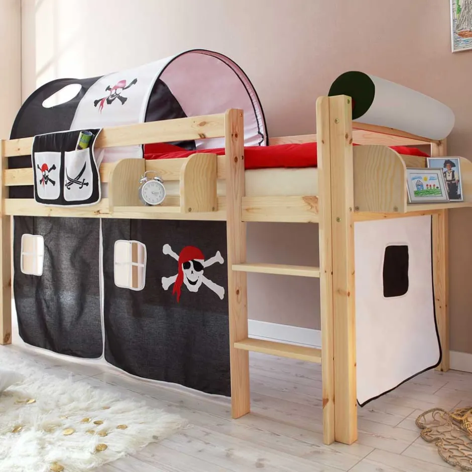 Piraten Halbhochbett Winner aus Kiefer Massivholz^Wohnen New