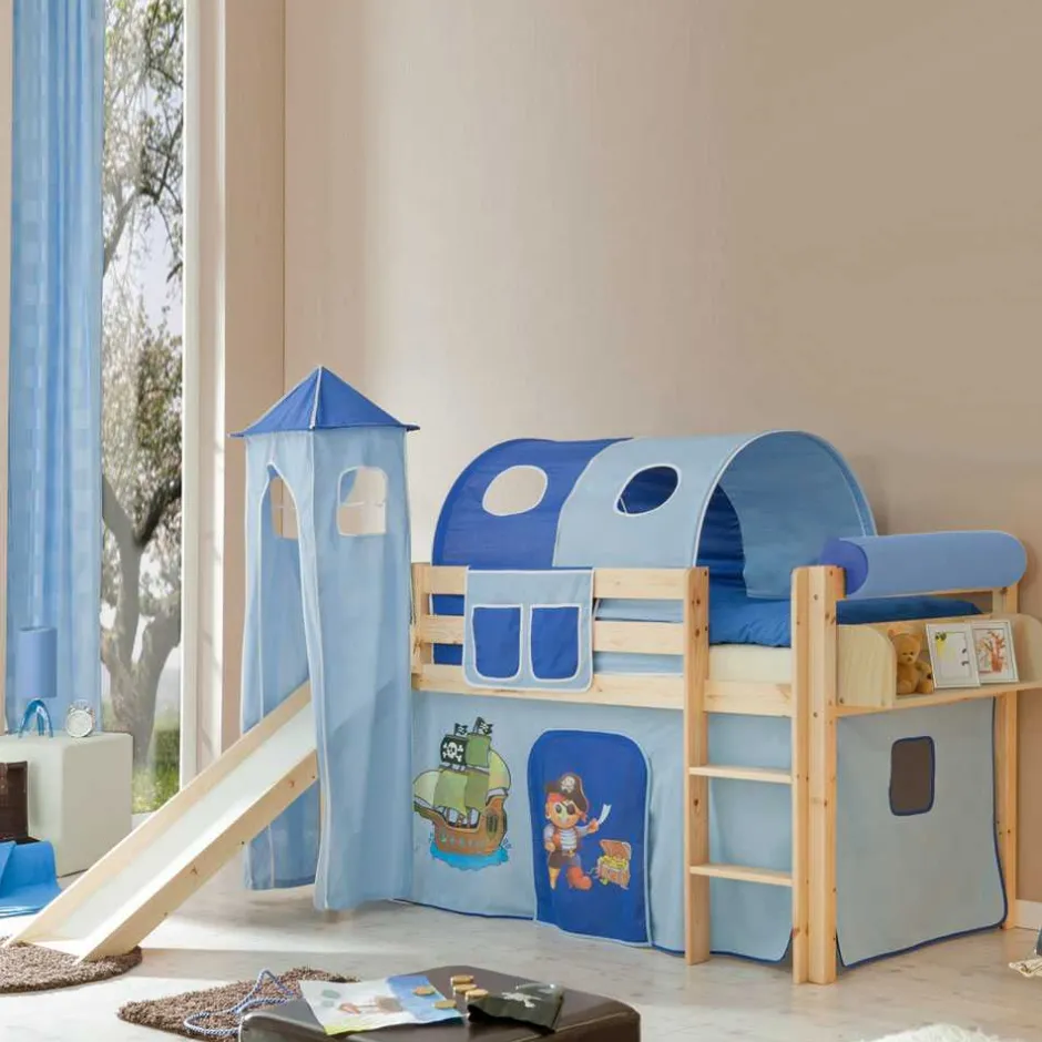 Piraten Spielbett Bertino mit Rutschturm^Wohnen Clearance