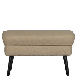 Wohnen Plüsch Hocker in Beige - Williams