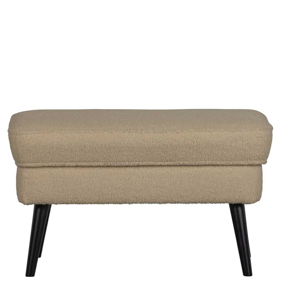 Wohnen Plüsch Hocker in Beige - Williams
