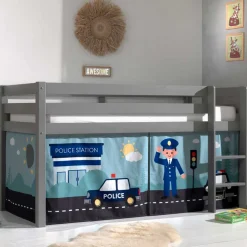 Kinder Wohnen Polizei Kinderzimmer Hochbett in Grau - Annest