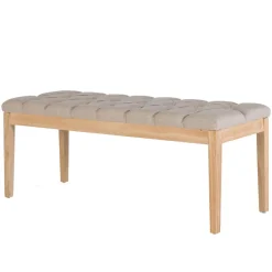 Polsterbank in Beige mit Holzgestell - Briana^Wohnen New
