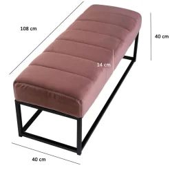 Wohnen Polsterbank in Rosa und Schwarz - Pirna