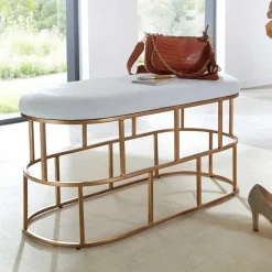 Polsterbank in Weiß Samt - Pysero^Wohnen Discount