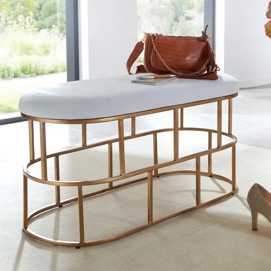 Polsterbank in Weiß Samt - Pysero^Wohnen Discount