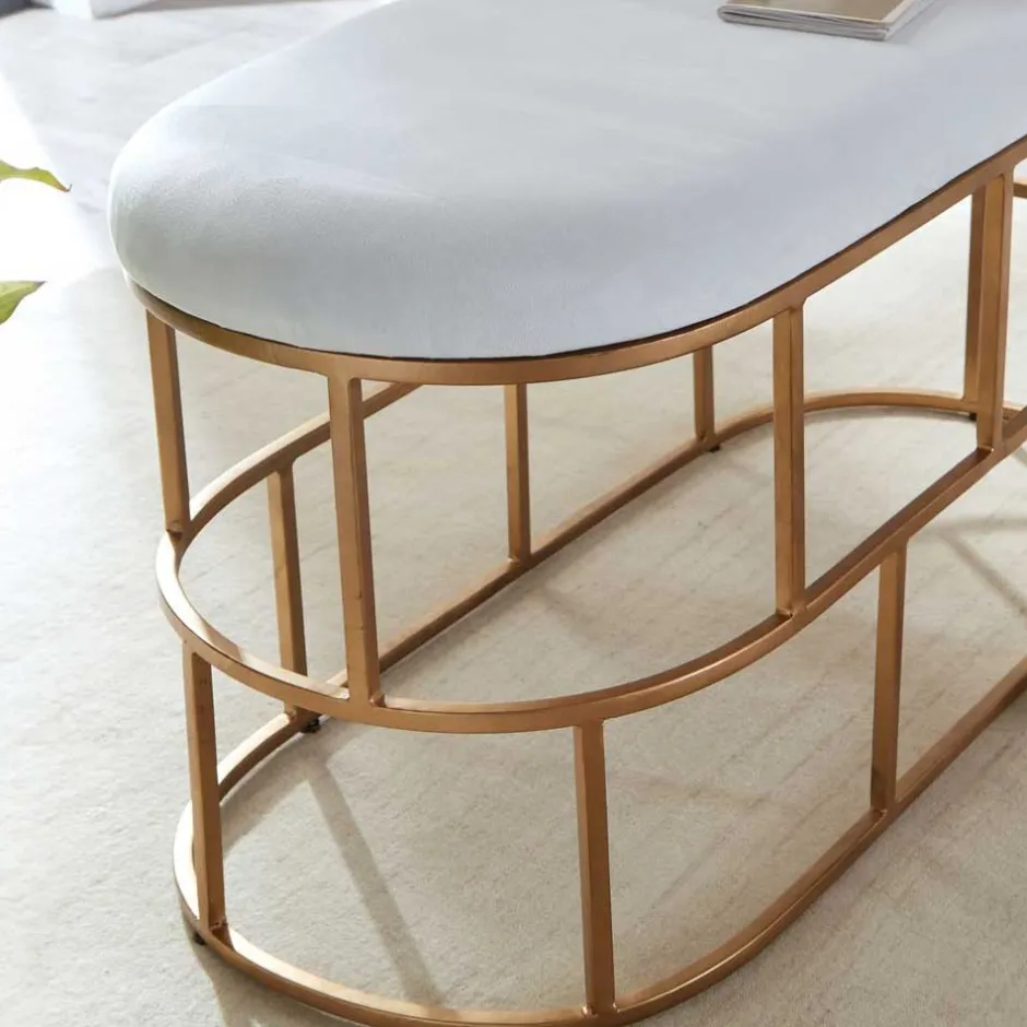 Polsterbank in Weiß Samt - Pysero^Wohnen Discount