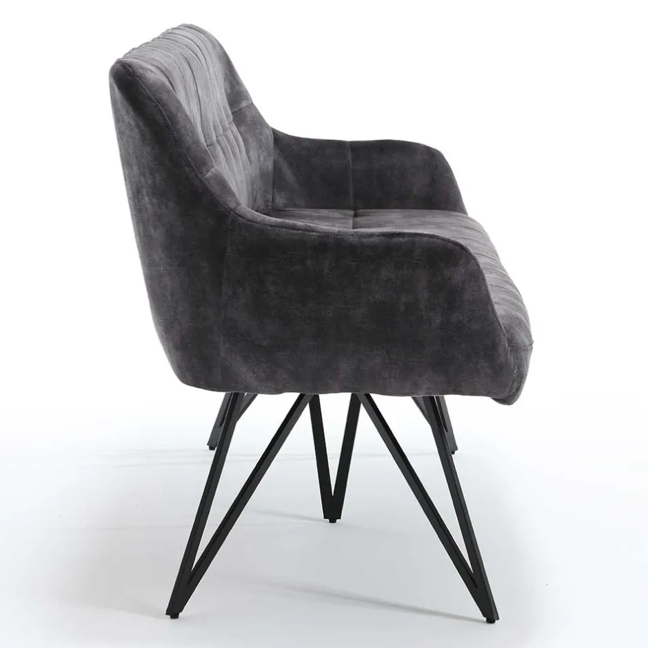 Polsterbank mit Armlehnen in Anthrazit - Mascaro^Wohnen Hot