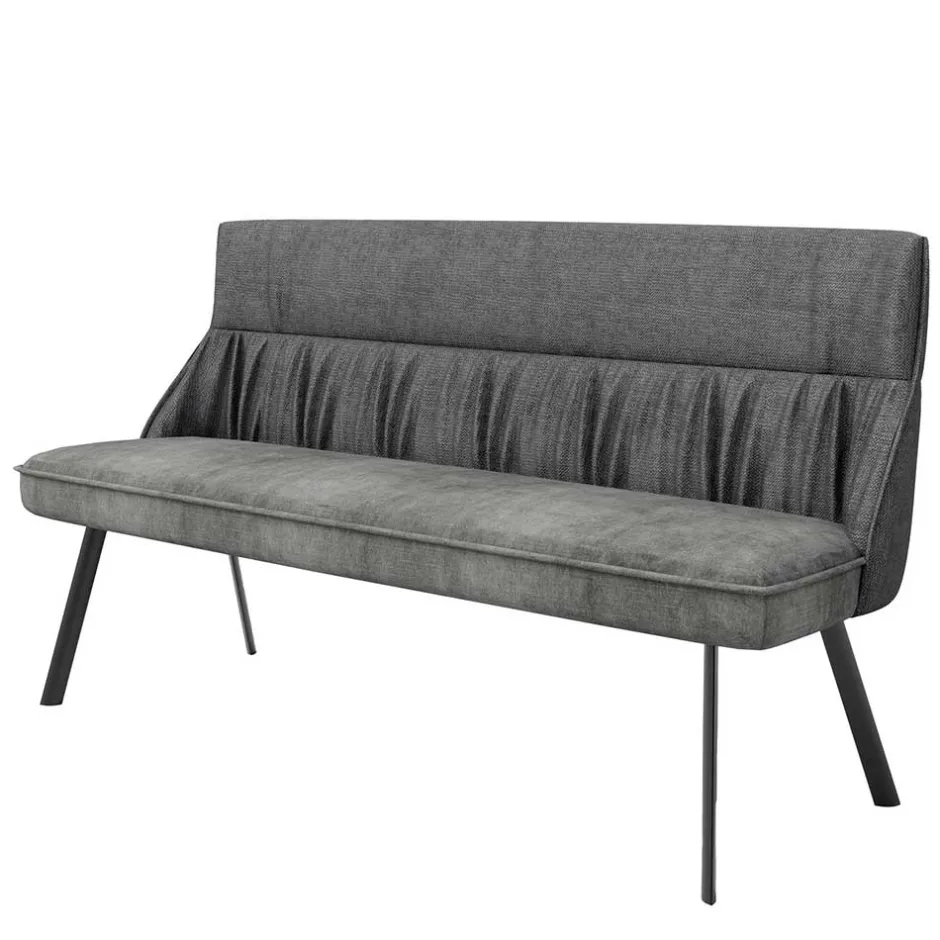 Polsterbank mit Rückenlehne in Grau - Alekona^Wohnen