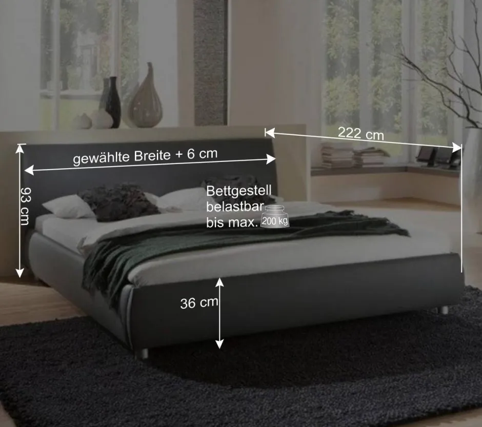 Polsterbett Alona aus Kunstleder^Wohnen Sale