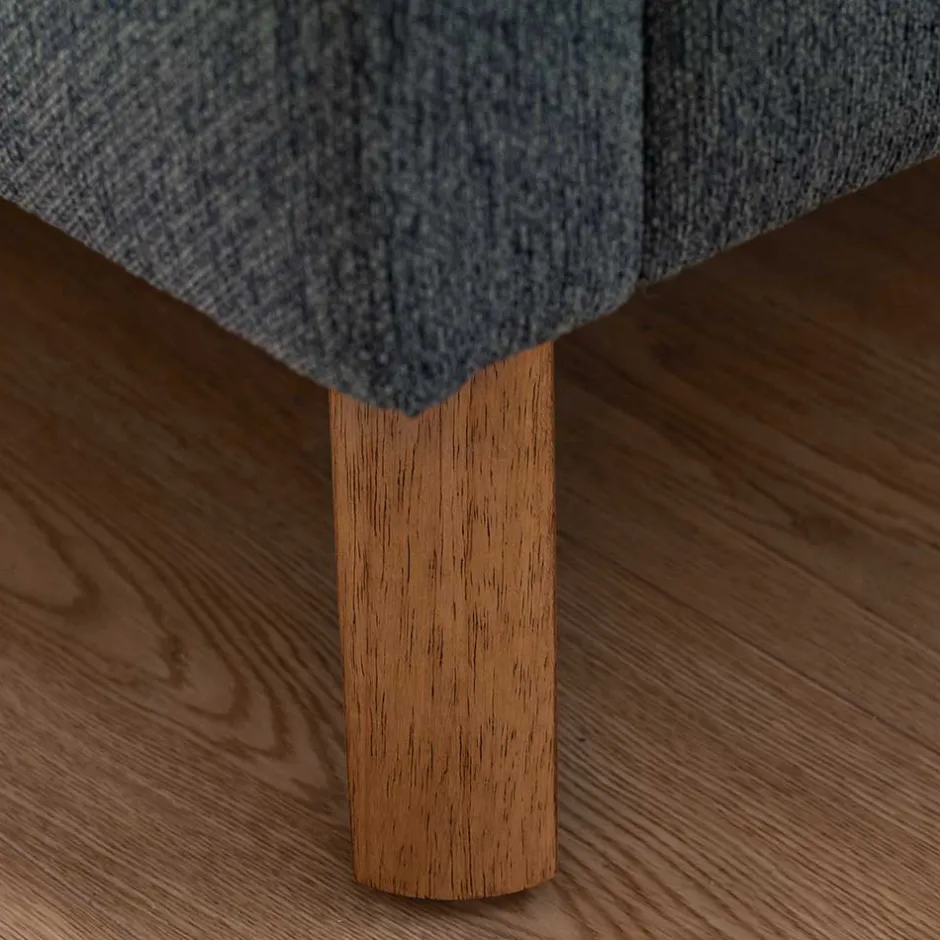 Polsterbett in Blaugrau & Eiche Natur - Grafics^Wohnen Clearance