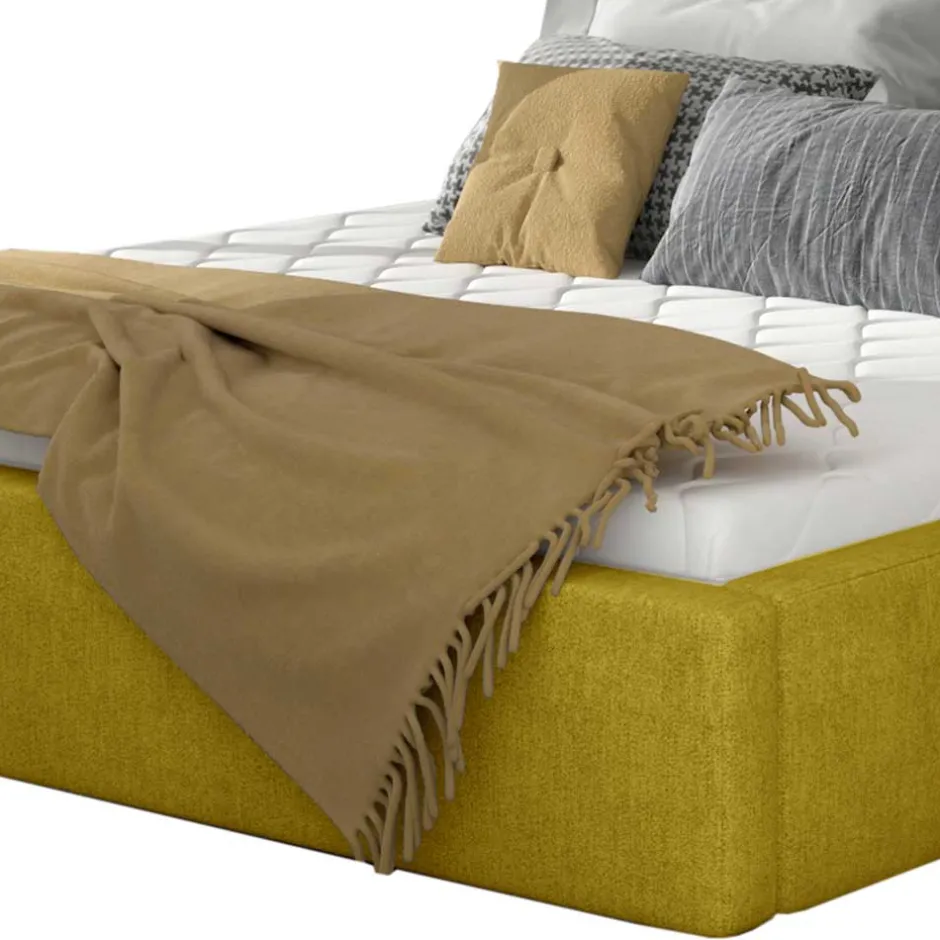Wohnen Polsterbett in Currygelb Stoffbezug - Rosiblo