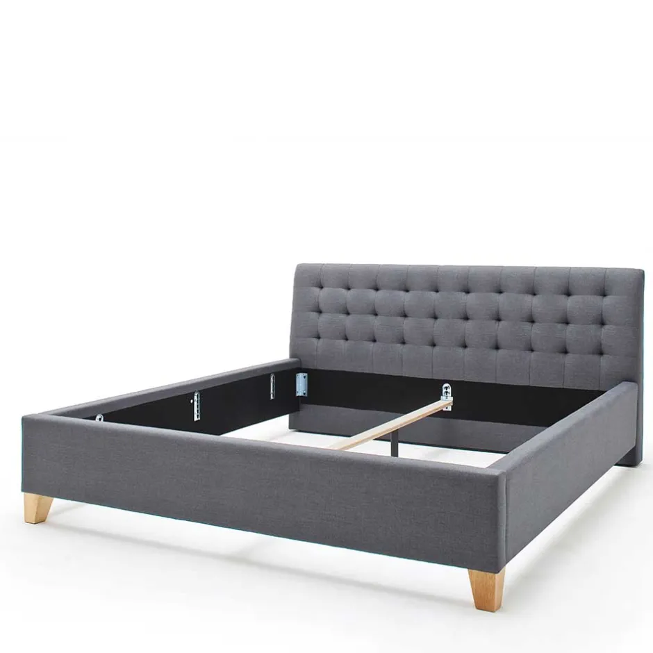 Polsterbett in Grau & Eiche - Saludio^Wohnen Online