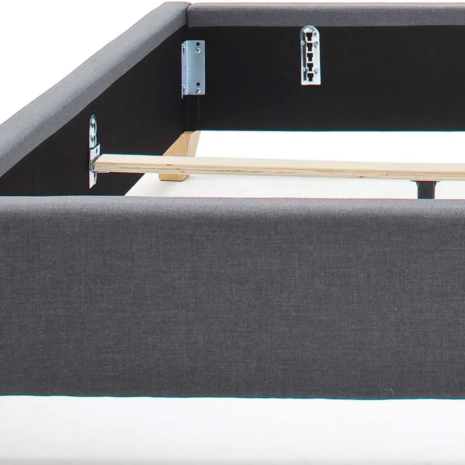 Polsterbett in Grau & Eiche - Saludio^Wohnen Online