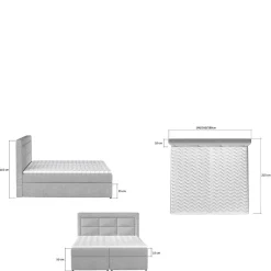 Polsterbett in Grau Webstoffbezug - Kalis^Wohnen Sale