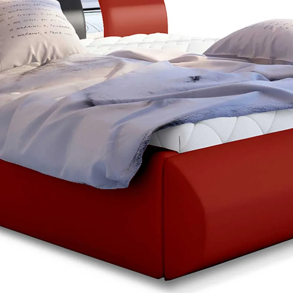 Wohnen Polsterbett in Rot mit Schwarz - Hawaian