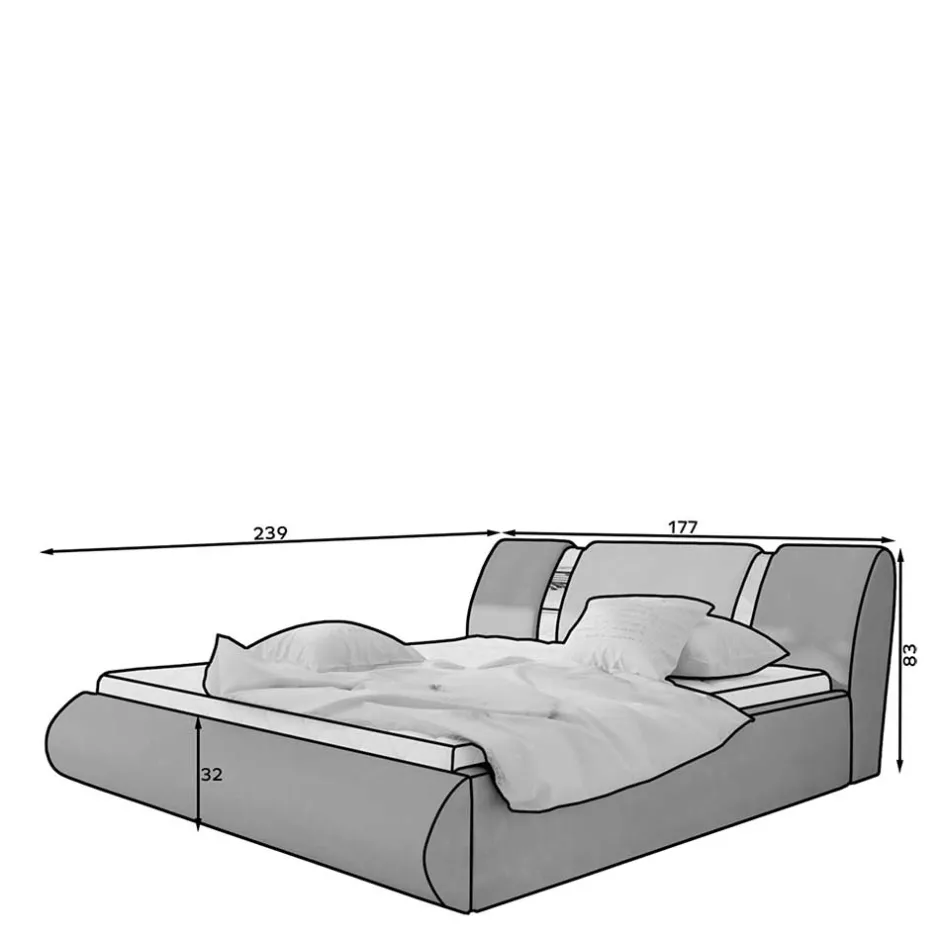 Wohnen Polsterbett in Rot mit Schwarz - Hawaian