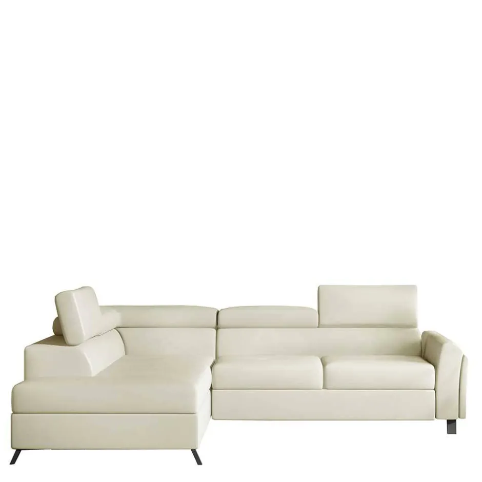Polsterecke in Cremeweiß Kunstleder - Abelina^Wohnen