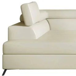 Polsterecke in Cremeweiß Kunstleder - Abelina^Wohnen