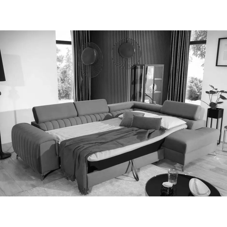 Polsterecke in Cremeweiß mit Federkern - Emricanno^Wohnen