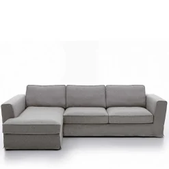 Wohnen Polsterecke in Grau Webstoff - Valtte