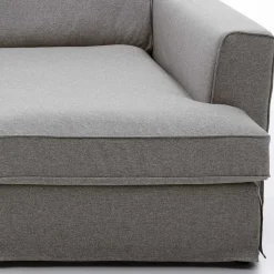 Wohnen Polsterecke in Grau Webstoff - Valtte