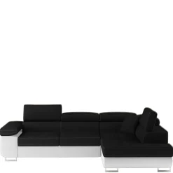 Wohnen Polsterecke in Schwarzbraun Weiß mit Funktion - Ziariva