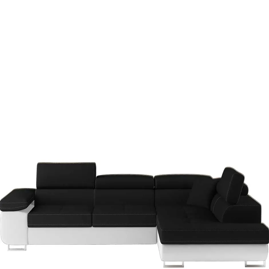 Wohnen Polsterecke in Schwarzbraun Weiß mit Funktion - Ziariva