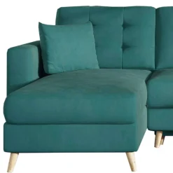 Polsterecke mit Schlaffunktion in Grün Samt - Mingo^Wohnen Hot