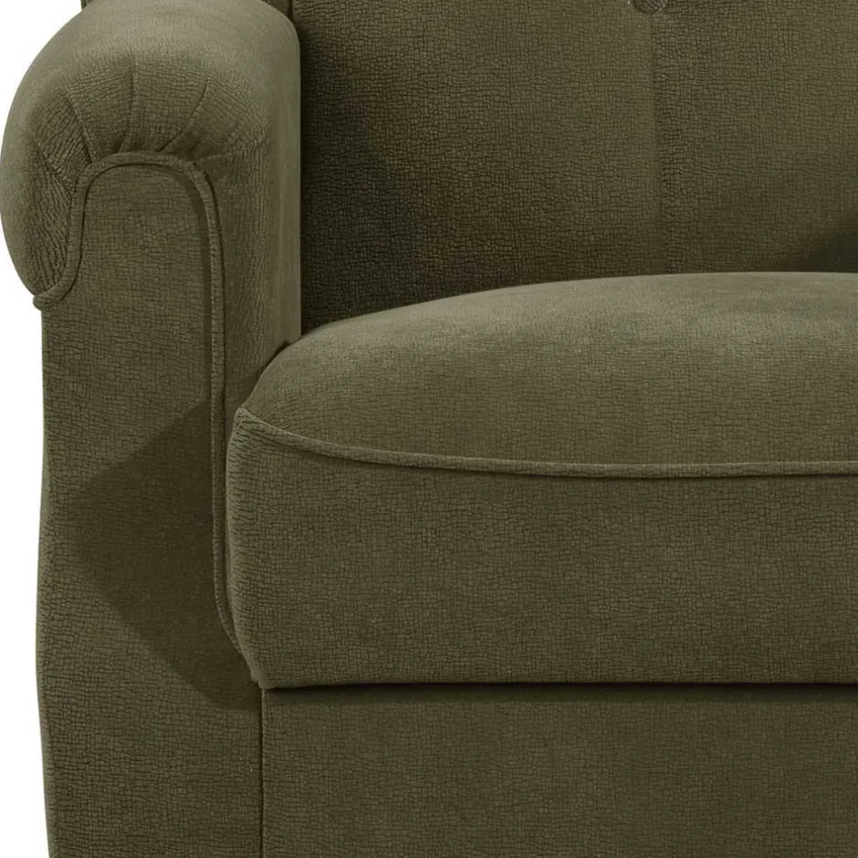 Polstergarnitur in Dunkelgrün Flockstoff - Ramira (dreiteilig)^Wohnen Best