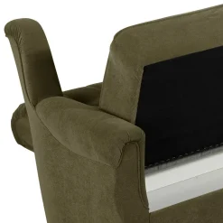 Polstergarnitur in Dunkelgrün Flockstoff - Ramira (dreiteilig)^Wohnen Best