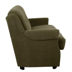 Polstergarnitur in Dunkelgrün Flockstoff - Ramira (dreiteilig)^Wohnen Best