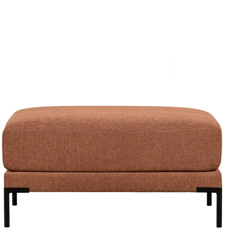 Polsterhocker aus Chenille in Rostbraun - Brixx^Wohnen