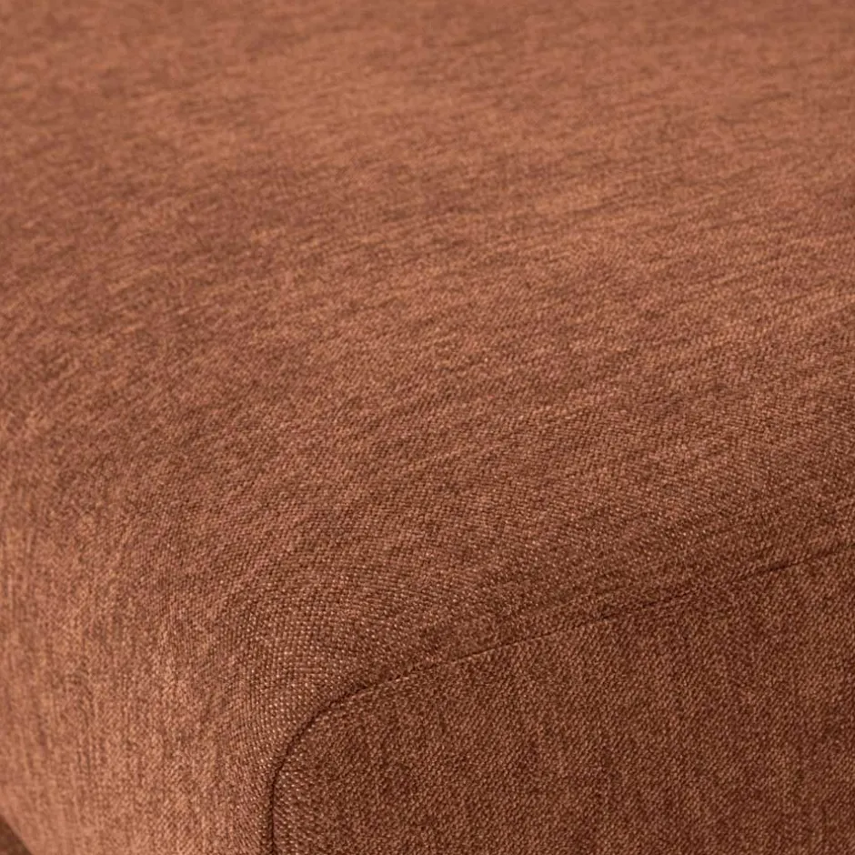 Polsterhocker aus Chenille in Rostbraun - Brixx^Wohnen