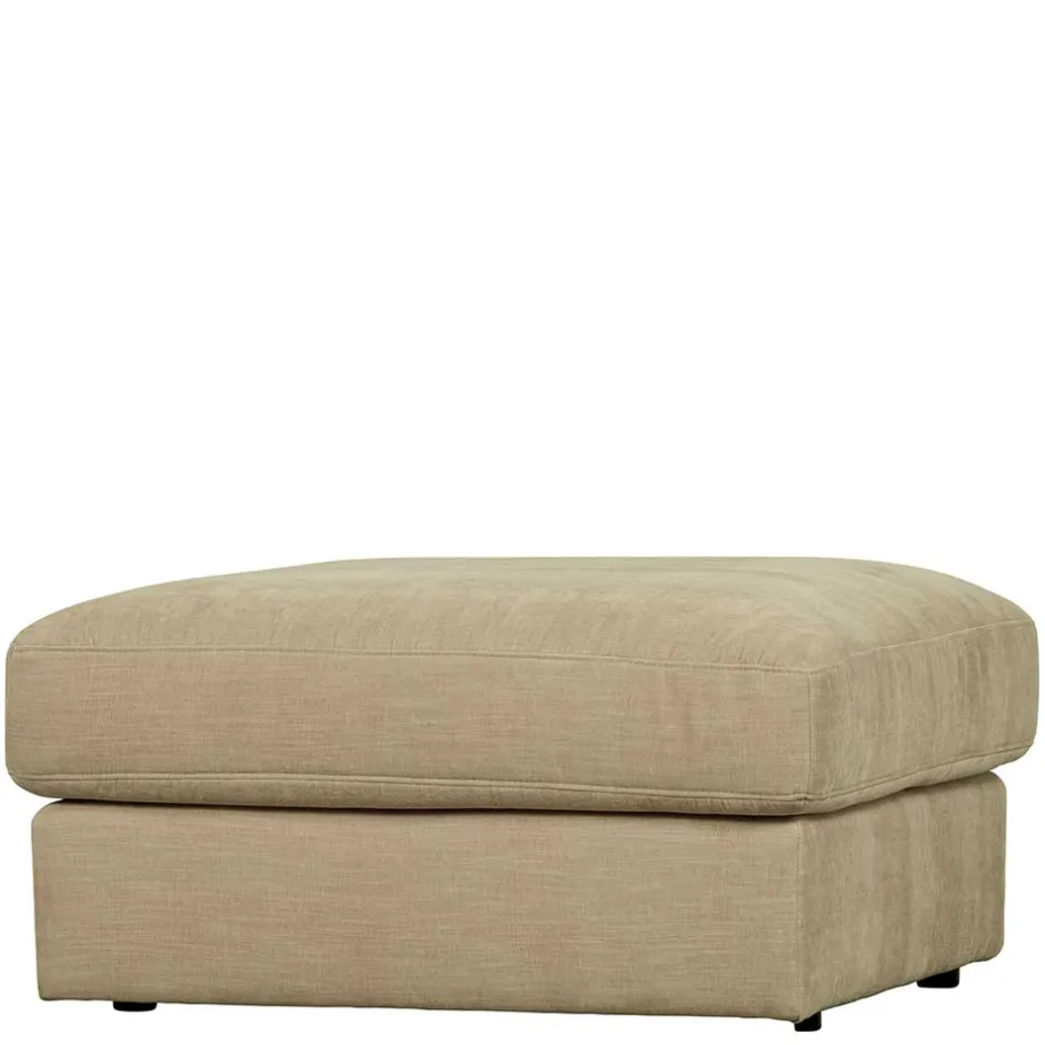 Polsterhocker in Beige Webstoff - 98x44x90 cm - Barocara^Wohnen New