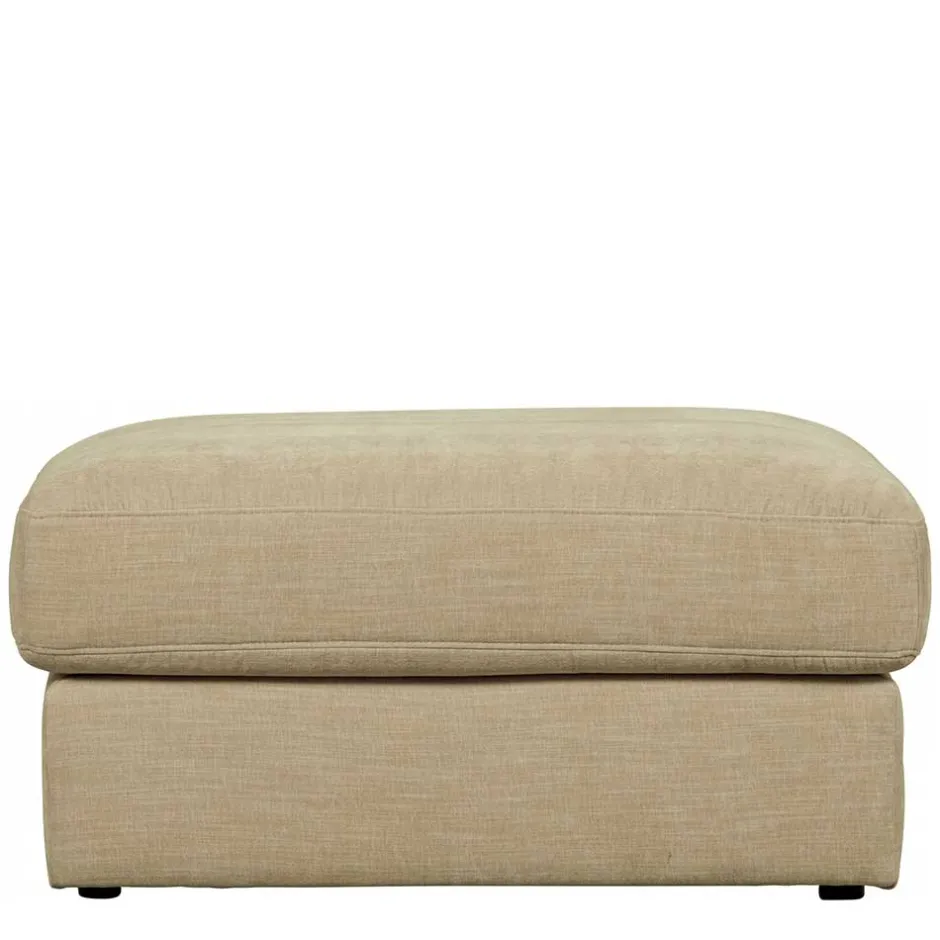 Polsterhocker in Beige Webstoff - 98x44x90 cm - Barocara^Wohnen New