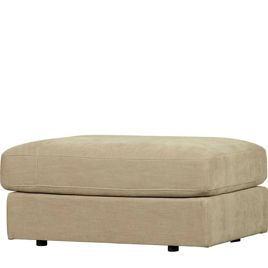 Polsterhocker in Beige Webstoff - 98x44x90 cm - Barocara^Wohnen New