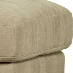 Polsterhocker in Beige Webstoff - 98x44x90 cm - Barocara^Wohnen New