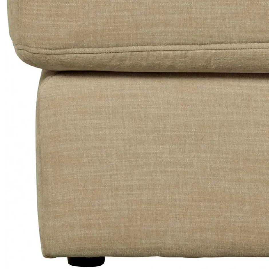 Polsterhocker in Beige Webstoff - 98x44x90 cm - Barocara^Wohnen New