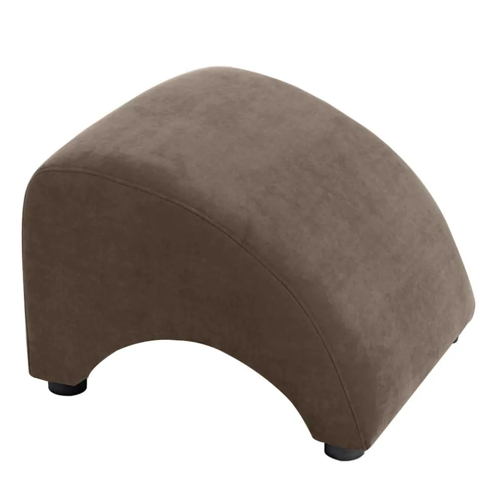 Polsterhocker in Beigegrau Velours - Kilazu^Wohnen Clearance