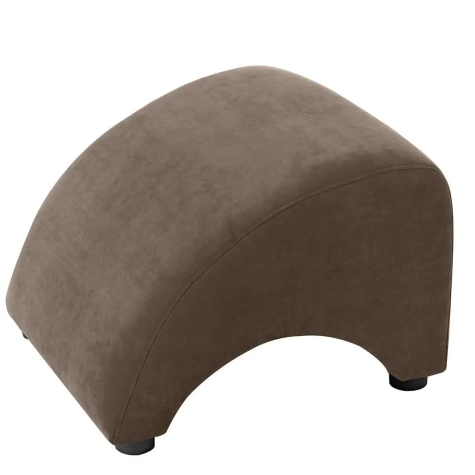 Polsterhocker in Beigegrau Velours - Kilazu^Wohnen Clearance