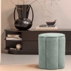 Wohnen Polsterhocker in Blaugrau Boucle - Ruffos (2er Set)