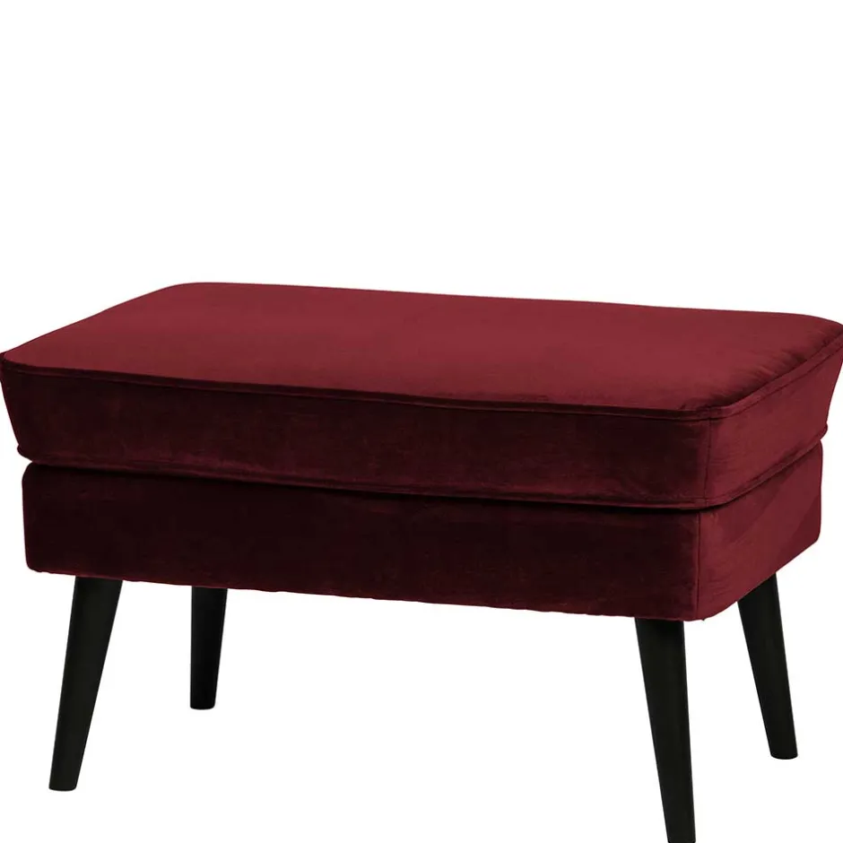 Polsterhocker in Dunkelrot & Schwarz - Haenja^Wohnen Sale