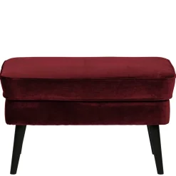 Polsterhocker in Dunkelrot & Schwarz - Haenja^Wohnen Sale