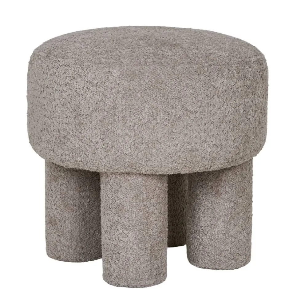 Wohnen Polsterhocker in Hellgrau Boucle - Pandorra