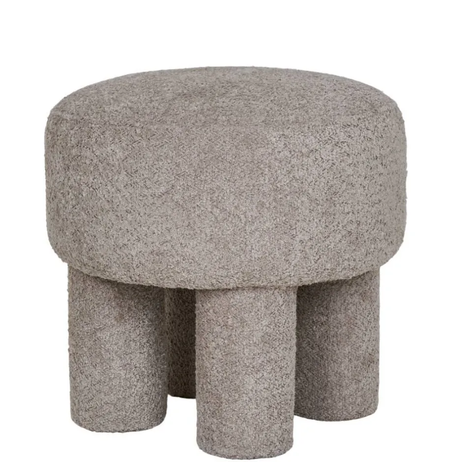 Wohnen Polsterhocker in Hellgrau Boucle - Pandorra
