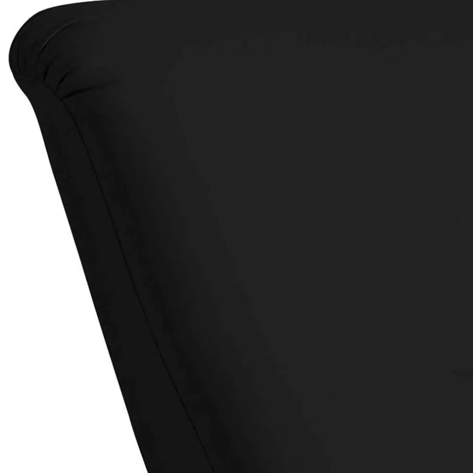 Wohnen Polsterhocker in Schwarz und Buche - Leverias